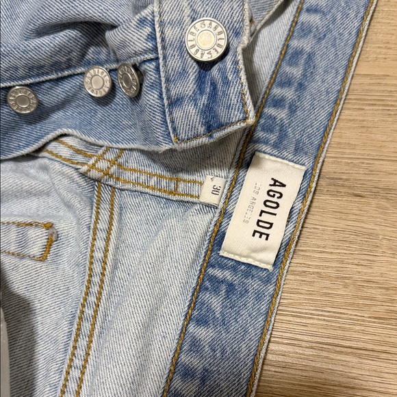 Agolde Light Blue Jean   Shorts - Picture 8 of 9